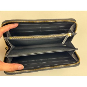 FENDI 7M0210 MONSTER EYES ZIP AROUND LEATHER WALLET